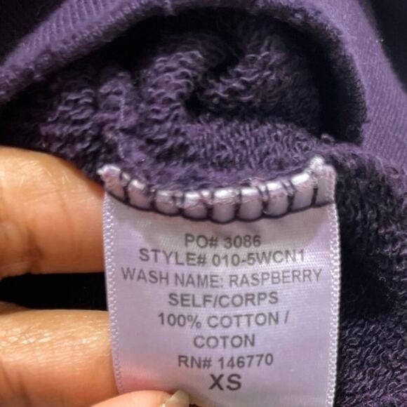 Re/Done Classic Crewneck Ombre Burgundy Tie-Dye 100% Cotton Sweatshirt Sz XS - Picture 4 of 6